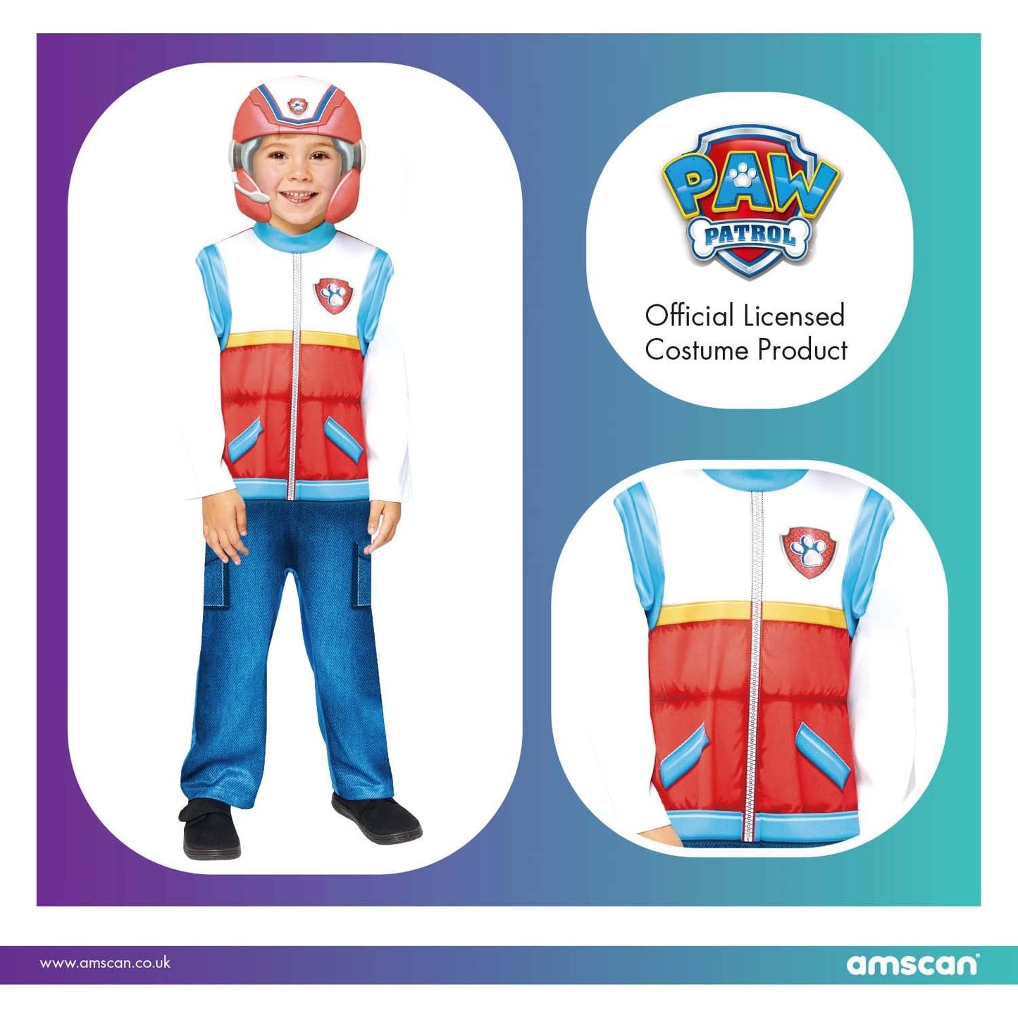 Amscan Costum Ryder Paw Patrol, 4-6 ani