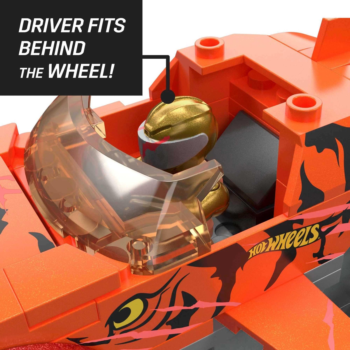 Set de constructie, Hot Wheels, Monster Trucks, Tiger Shark, 245 piese, HKF88