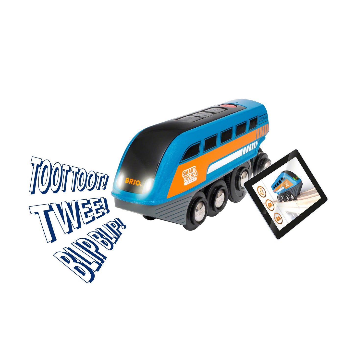 BRIO World 33971 Tren Electric cu Sunete Smart Tech și Funcție de Înregistrare, cu Tunel - Jucărie Interactivă Recomandată de la 3 Ani