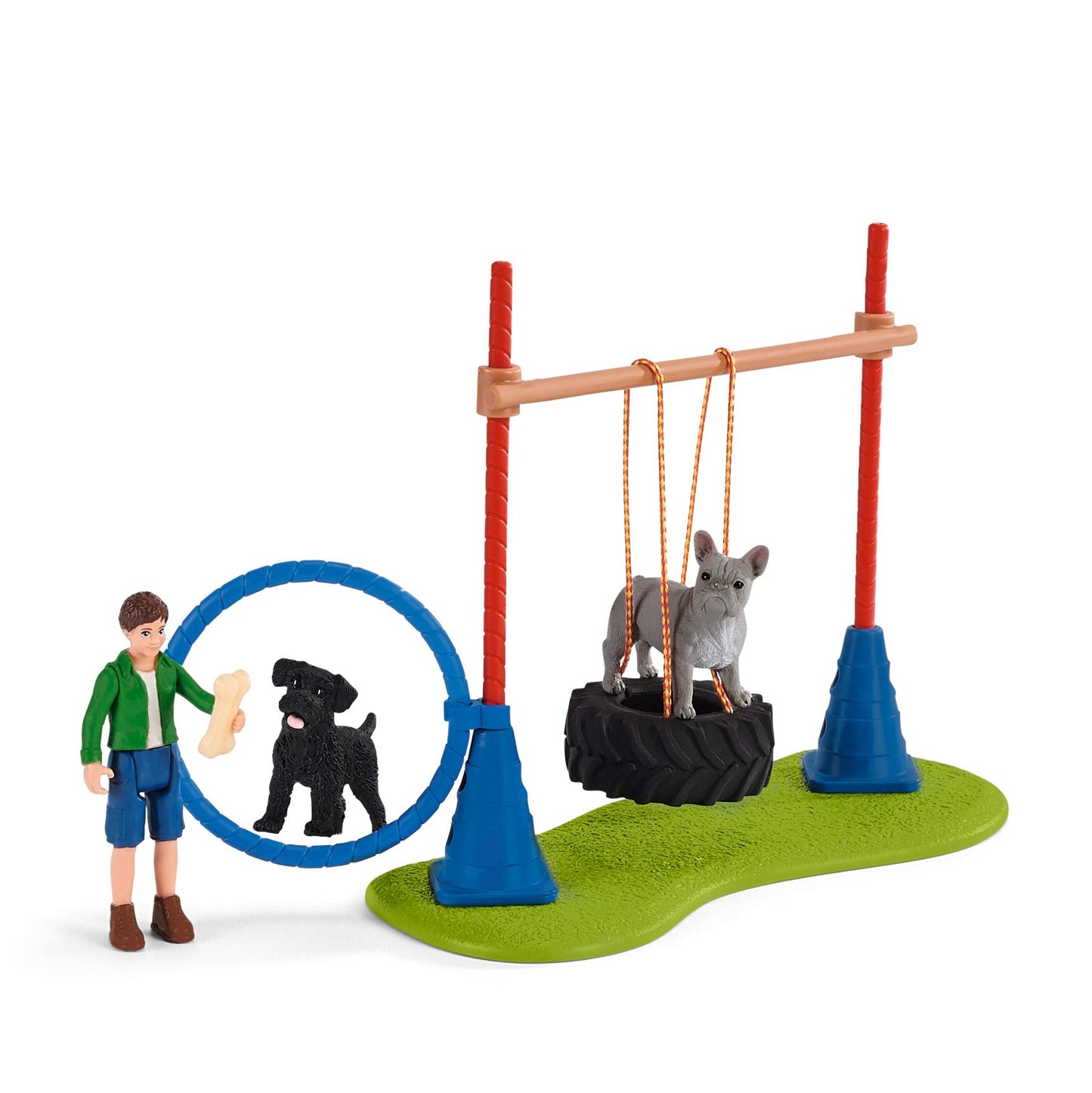 Schleich 42536 Distracție pentru câini, de la 3 ani, FARM WORLD - Set de joacă, 14 piese