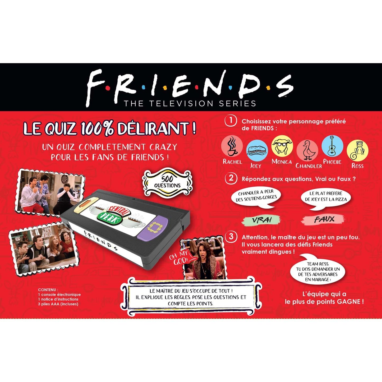 Bandai ZZ21114 100% joc de quiz relaxant din seria mitică Friends - joc de societate interactiv pentru familie și prieteni - vorbește franceză - ZZ2114