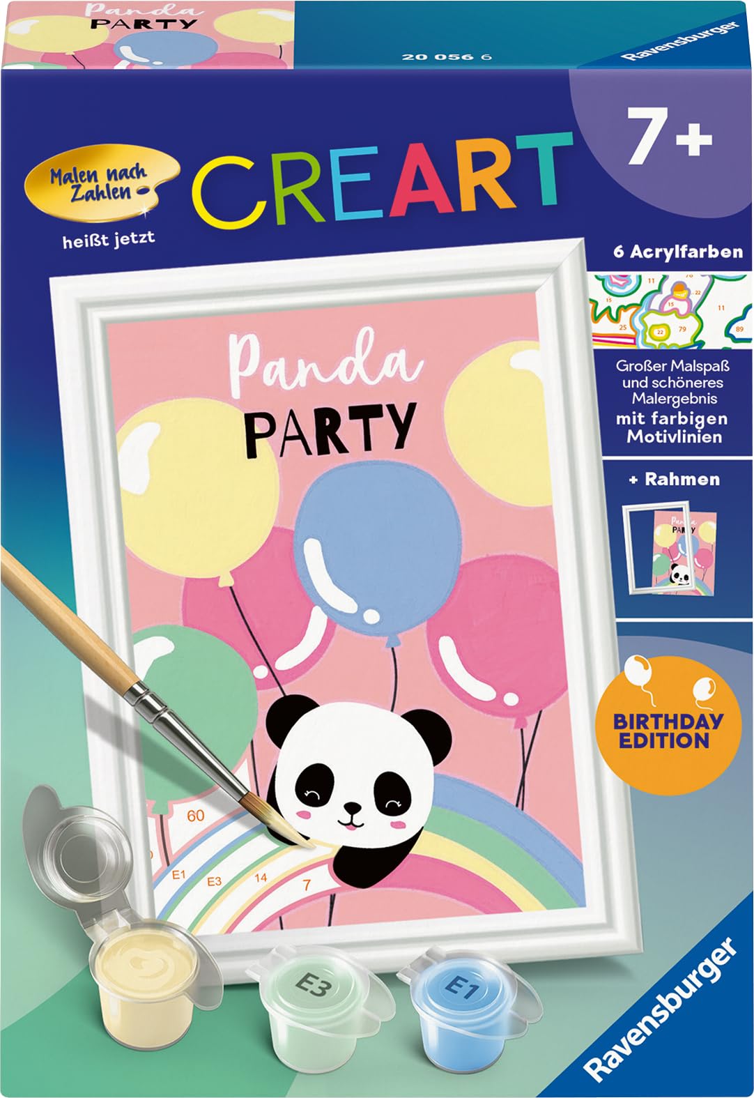 Ravensburger CreArt 20056 - Panda Party - Pictură după numere pentru copii de la 7 ani