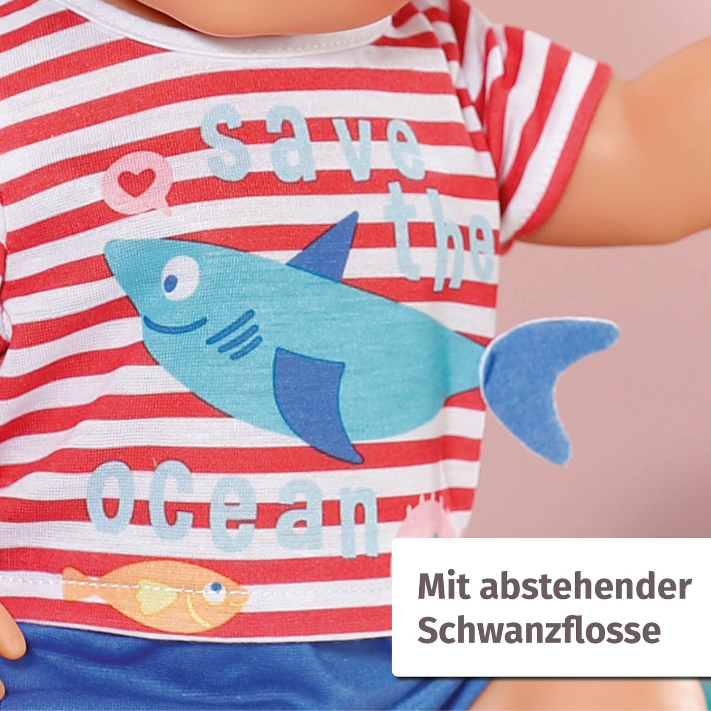 Pijamale de baie BABY born cu saboți, costum întreg în design de marinar pentru păpuși de 43 cm, 834268 Zapf Creation