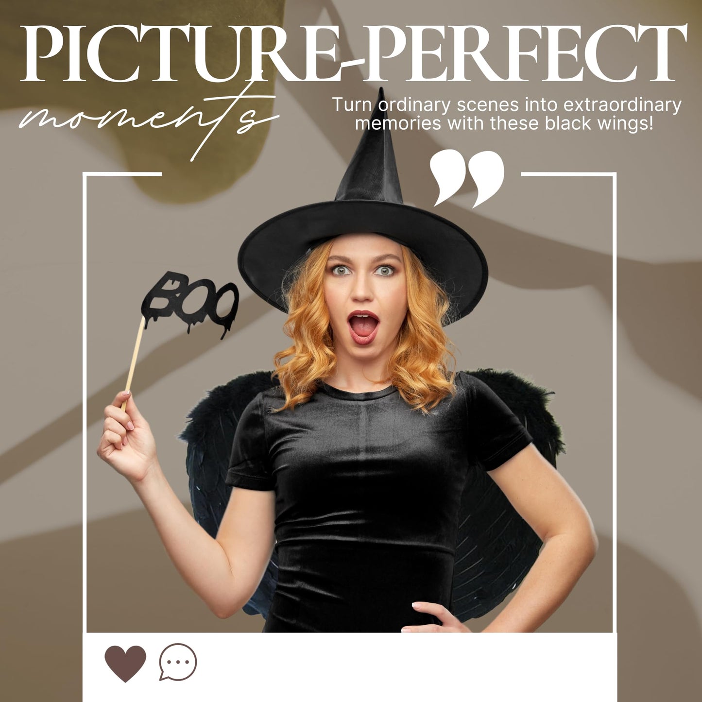 Moonlight Fright AW-1-BWR Aripi de Înger Negre pentru Costum de Înger pentru Femei – Aripi Negre din Pene pentru Costum de Diavol Carnaval pentru Adulți – Petrecere Halloween, Accesorii Cosplay Gothic