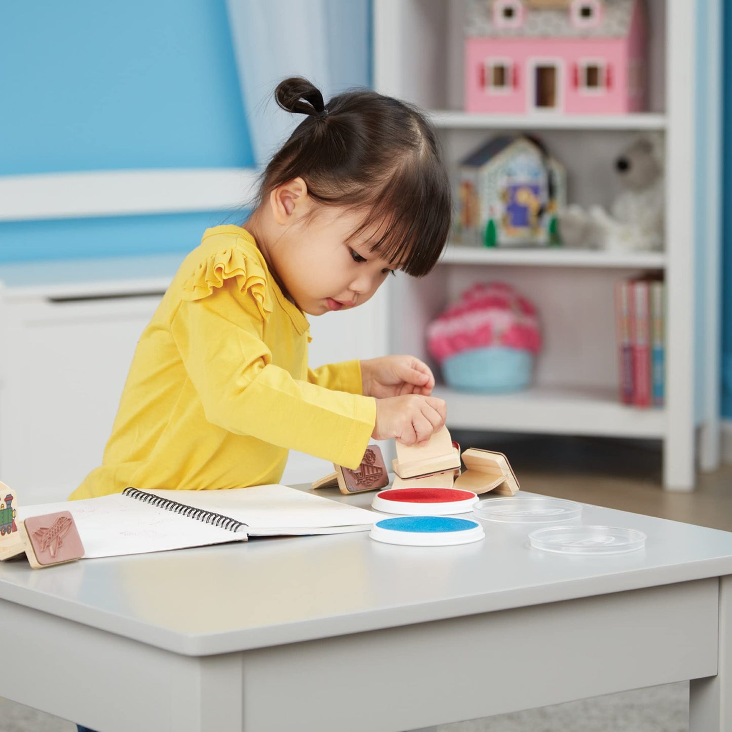 Set de Timbre din Lemn Melissa & Doug - Vehicule | Arte & Meșteșuguri | Seturi de Timbre & Șabloane | 4+ | Cadou pentru Băiat sau Fată