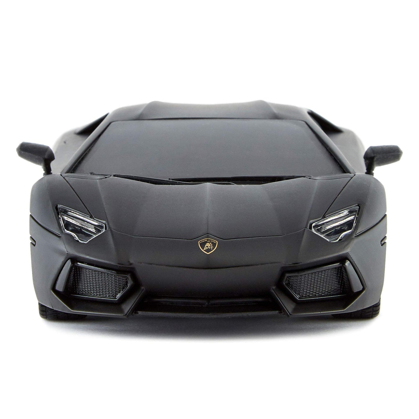 Mașină RC CMJ Lamborghini Aventador cu faruri funcționale, control de la distanță, scară 1:24, 2,4 GHz, jucărie excelentă (Negru)