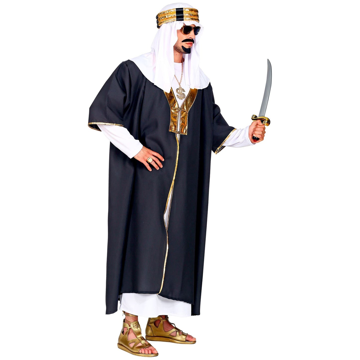 WIDMANN MILANO Costume de Petrecere - Kostüm Sultan, Tunică cu Robă, Turban, Arab, Scheic, Carnaval, Petrecere Tematică