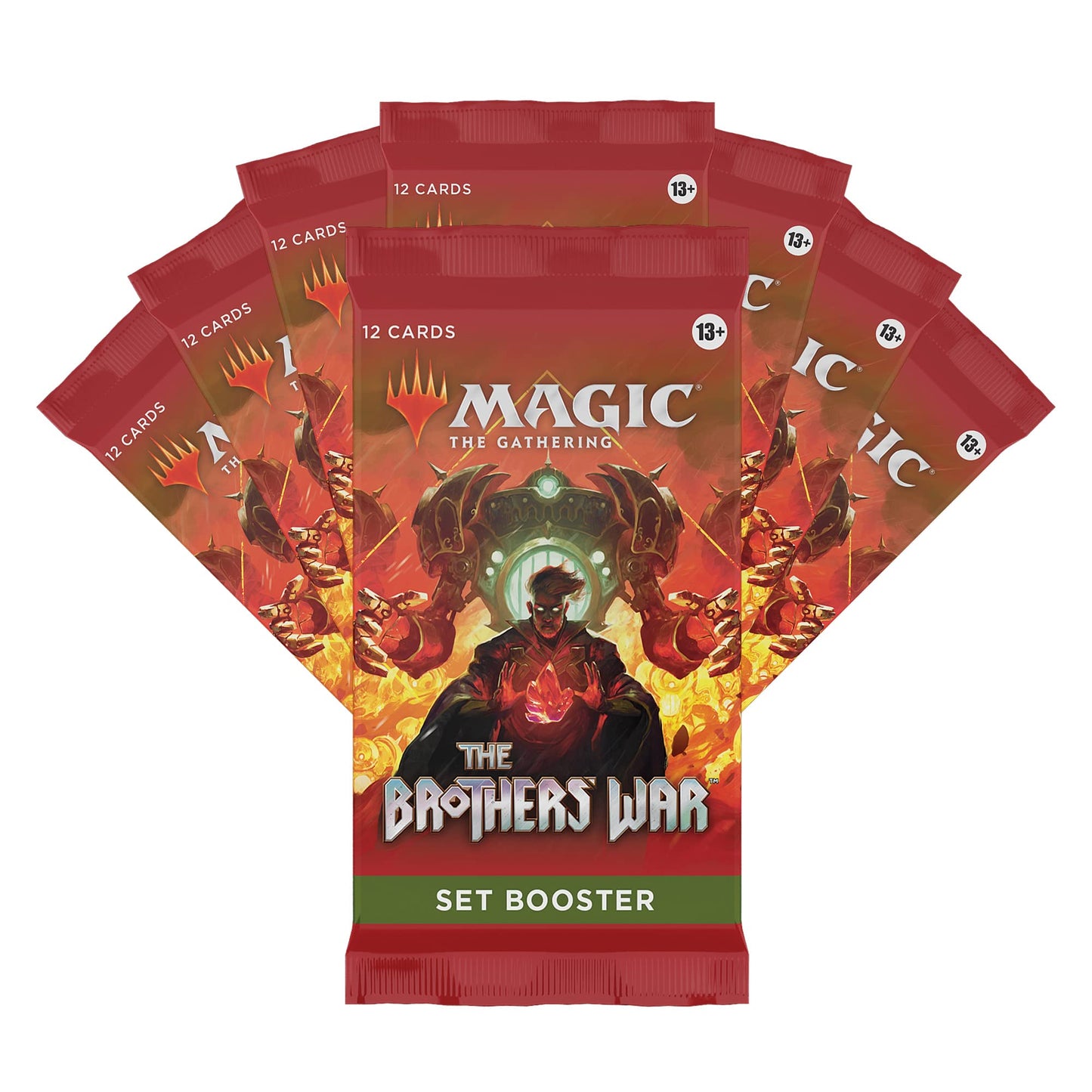 The Brothers War Bundle - Magic the Gathering, 8 Boostere Set, 1 Booster Colecționar, Accesorii (Versiune în Engleză), D03140000, recomandat de la 13 ani.