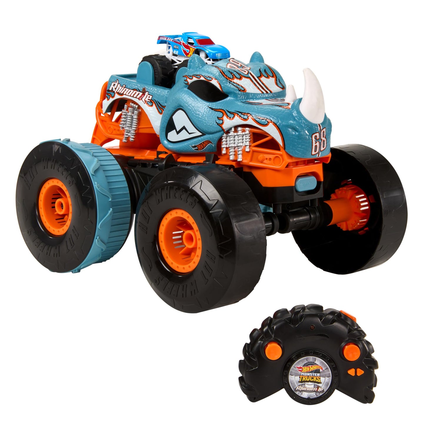 Masina cu telecomanda RC 1:12 Hot wheels Rhinomite, Mattel, Multicolor