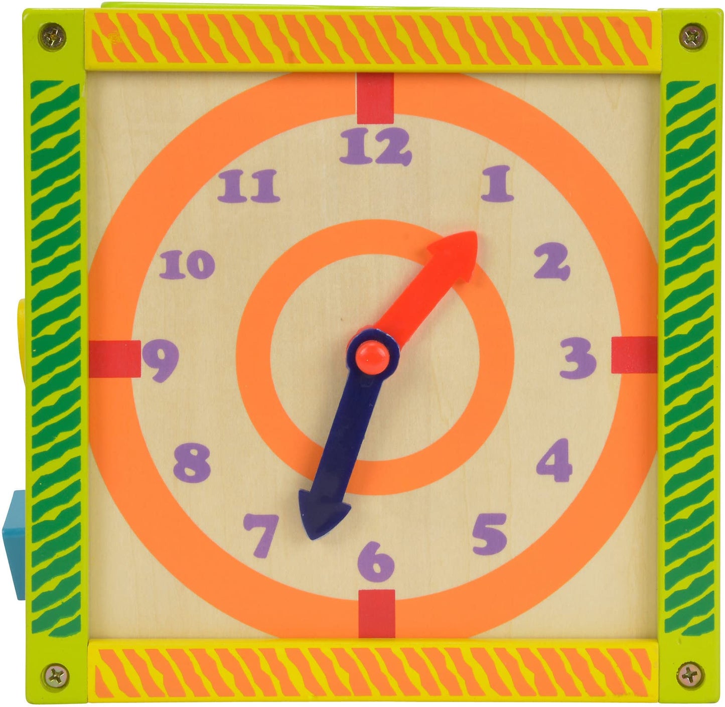 EichJucarie dexteritate, ceas, jocuri de motricitate și 5 blocuri de construcție, pentru copii de la 1 an, dimensiuni: 20x20x36 cm