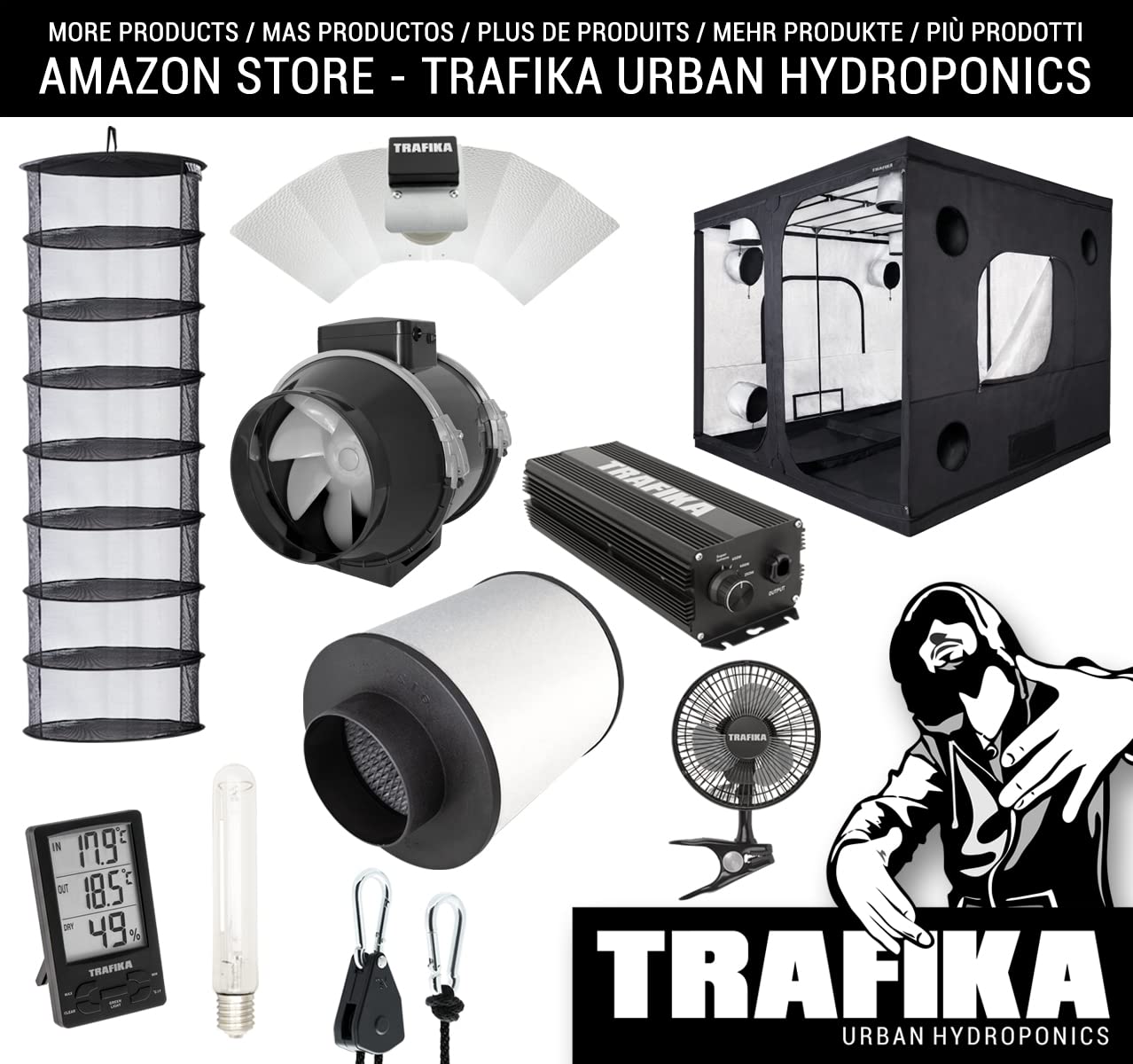 TRAFFIKA Cort de Cultivare Interior 240x120x200cm / Cort de Creștere / Cutie de Creștere / Cort de Cultivare Indoor / Cort Grow Hidroponic / Reflectivitate Mylar Premium 97%