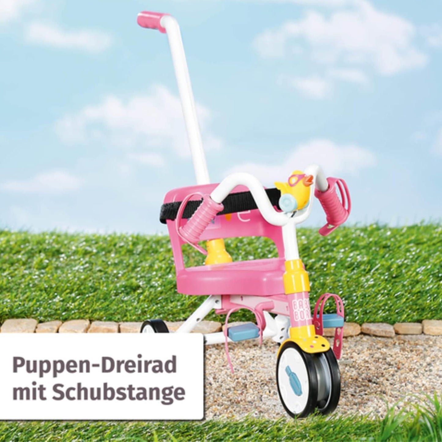 Tricicletă BABY born cu ghidon, tricicletă cu roți funcționale, pentru păpuși de 36 cm și 43 cm, 835456 Zapf Creation, Negru