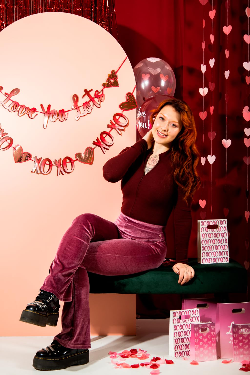 Pungi cadou romantice Ombre Love - 3 bucăți, ideale pentru nunți, Valentine's Day sau Ziua Mamei, Multicolor