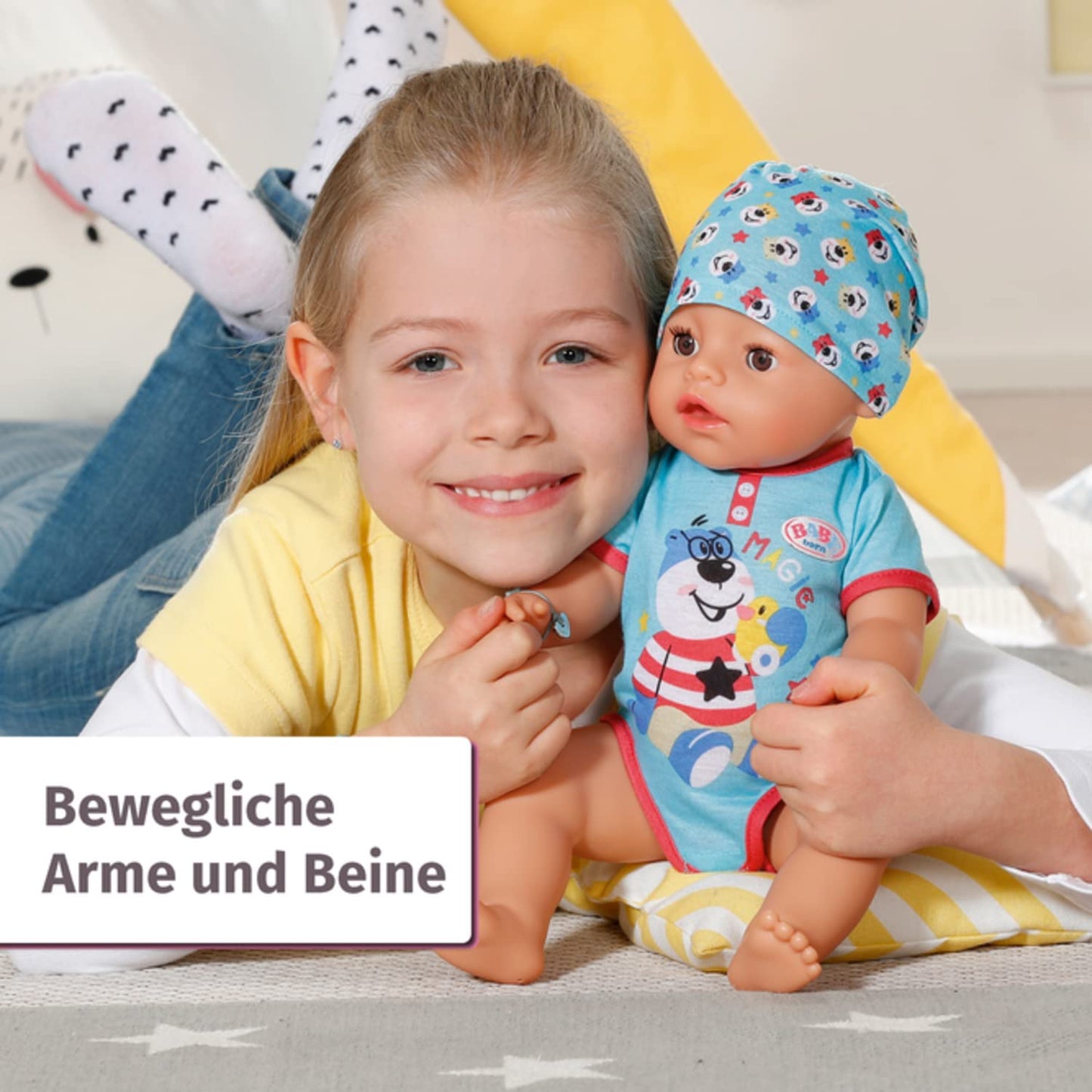 Baby Born Bebelus Magic Boy, păpușă cu 10 funcții pentru copii de la 3 ani, funcționează fără baterii, 43 cm înălțime, 827963 Zapf Creation