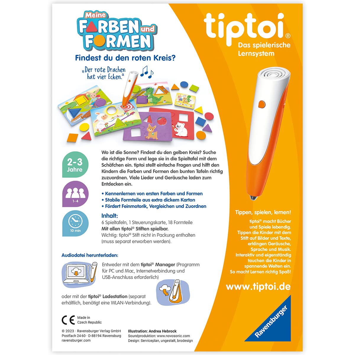 Ravensburger tiptoi Spiel 00168 - Culorile și Formele Mele, Joc educativ pentru copii de la 2 ani