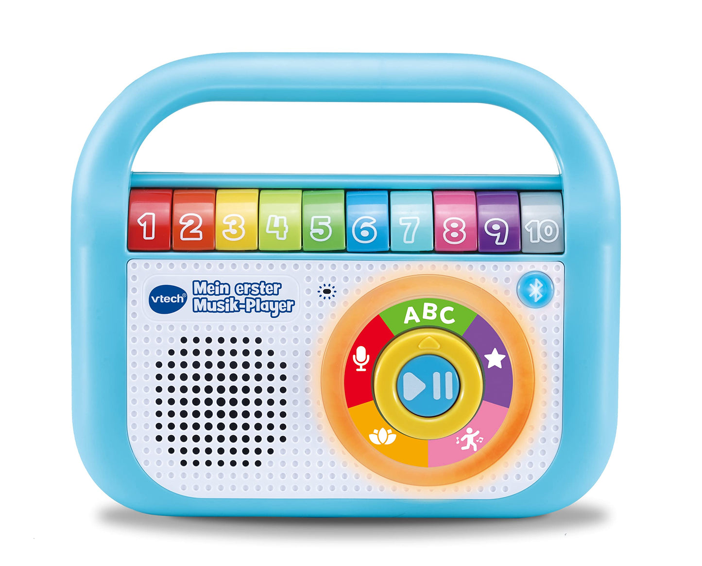 VTech Baby Primul meu player muzical – 40 de melodii, Bluetooth și funcție de înregistrare – Pentru copii de 2-5 ani, Albastru