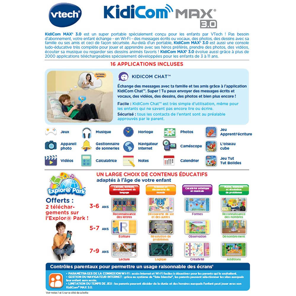 VTech 546555 KidiCom - Telefon interactiv pentru Copii, Roz