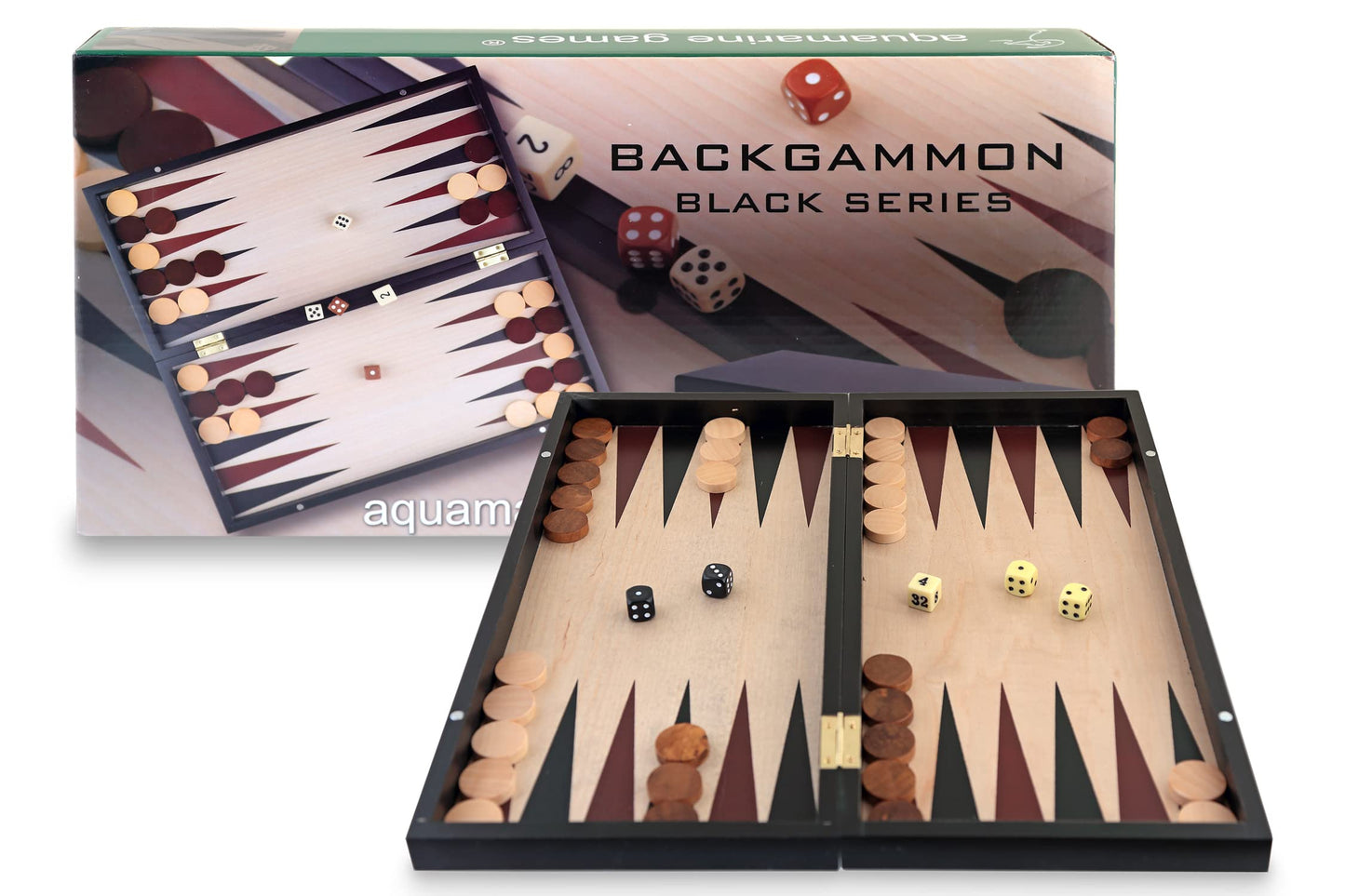 Jocuri Aquamarine - Backgammon Seria Neagră, Culoare Neagră, Fără Valoare (Compudid CP033)