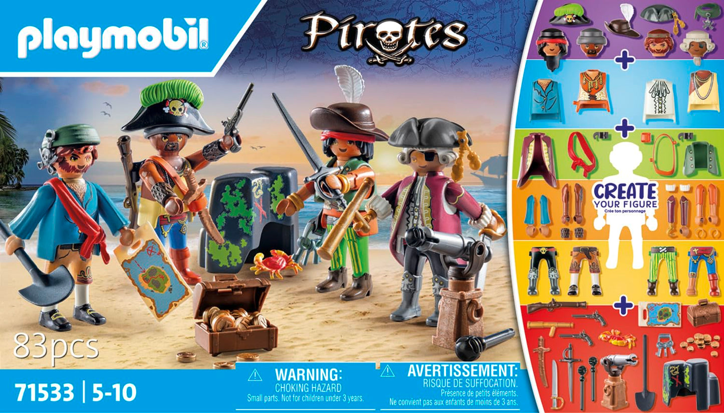 PLAYMOBIL | Pirați | MyFigures | Crearea propriilor figuri de pirați | Jucărie pentru copii de la 5 ani | 71533