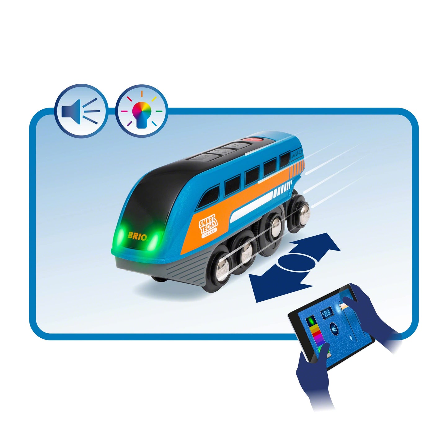 BRIO World 33971 Tren Electric cu Sunete Smart Tech și Funcție de Înregistrare, cu Tunel - Jucărie Interactivă Recomandată de la 3 Ani