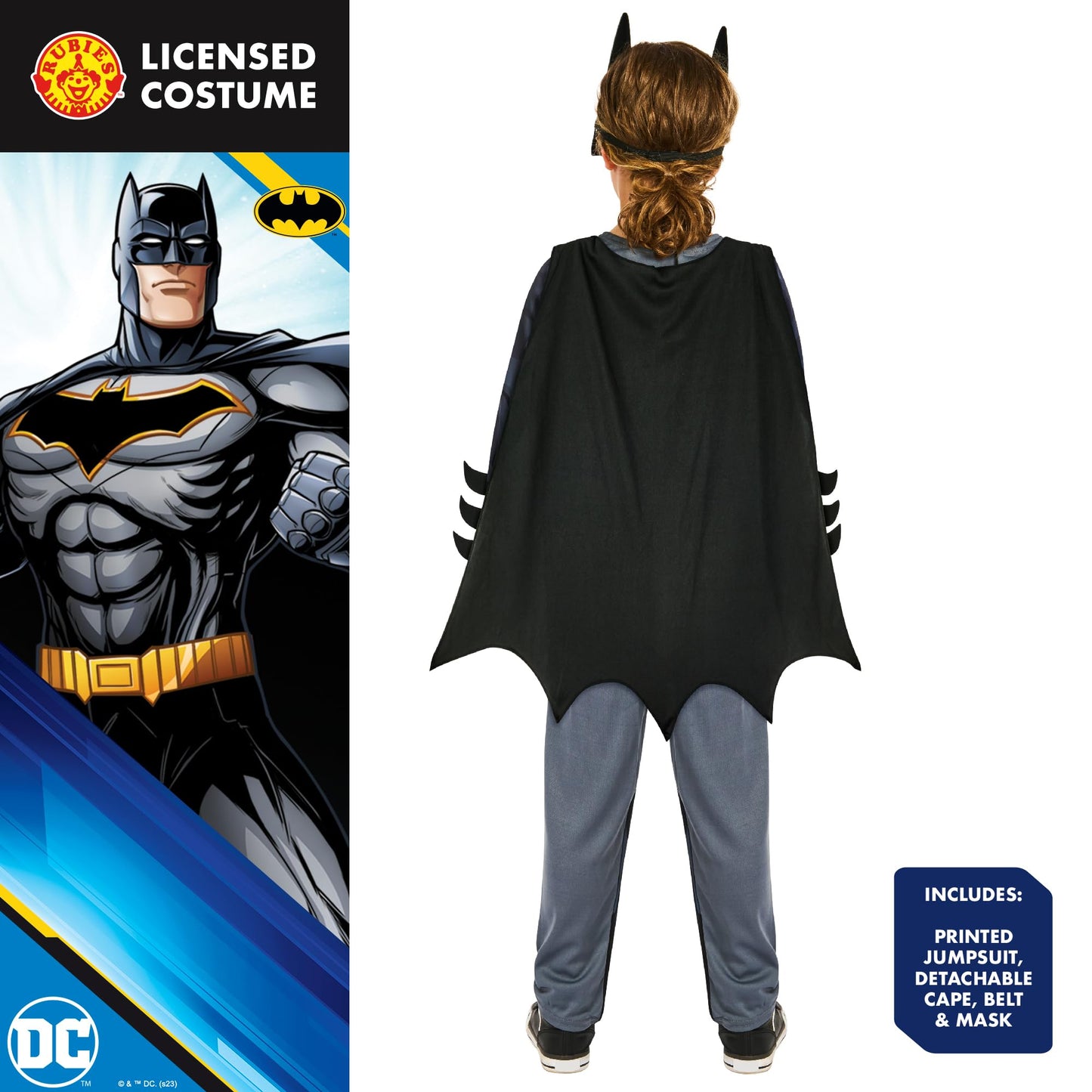 Costum Batman Rubie's 3014995-6000 pentru copii, vârsta 5-6 ani, băieți, multicolor, Halloween