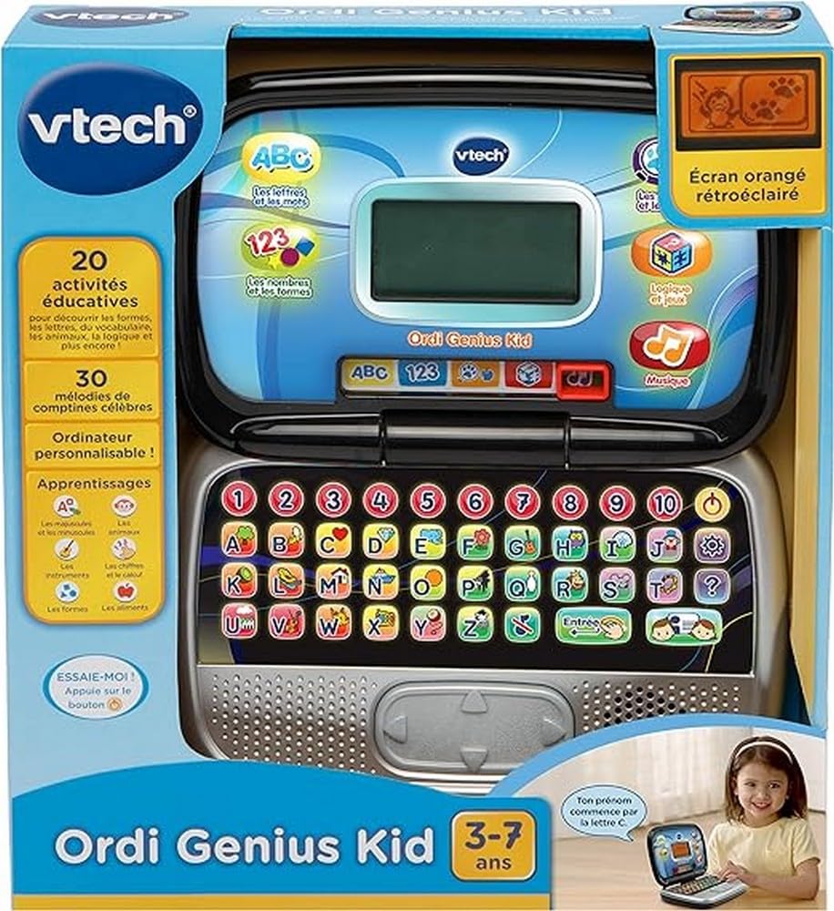 VTech 196305 Ordi Genius Kid, Negru