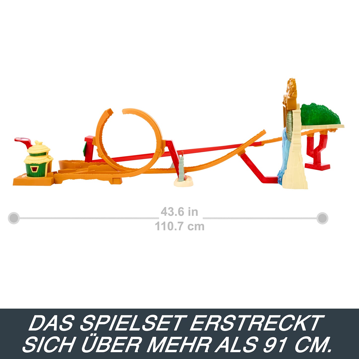 Set de joacă Hot Wheels Super Mario Bros. - Pista de curse Regatul Junglei cu mașinuța Mario - Trăiește aventurile filmului acasă, HMK49