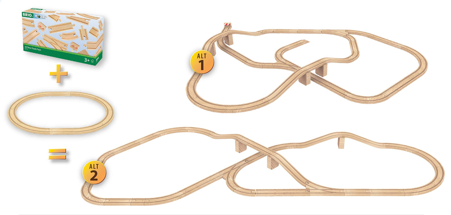 BRIO World 33772 Set Mare de Șine 50 Piese - Set de Șine pentru Tren - Jucărie pentru Copii Recomandată de la 3 Ani