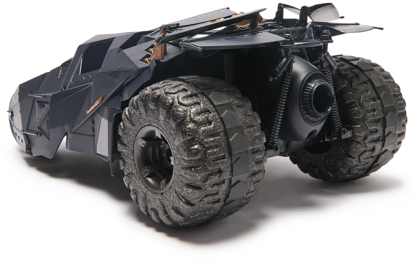 DC Comics - Batman Tumbler RC, vehicul radio controlat în designul trilogiei The Dark Knight, scală 1:15, pentru fani mari și mici de la 4 ani.