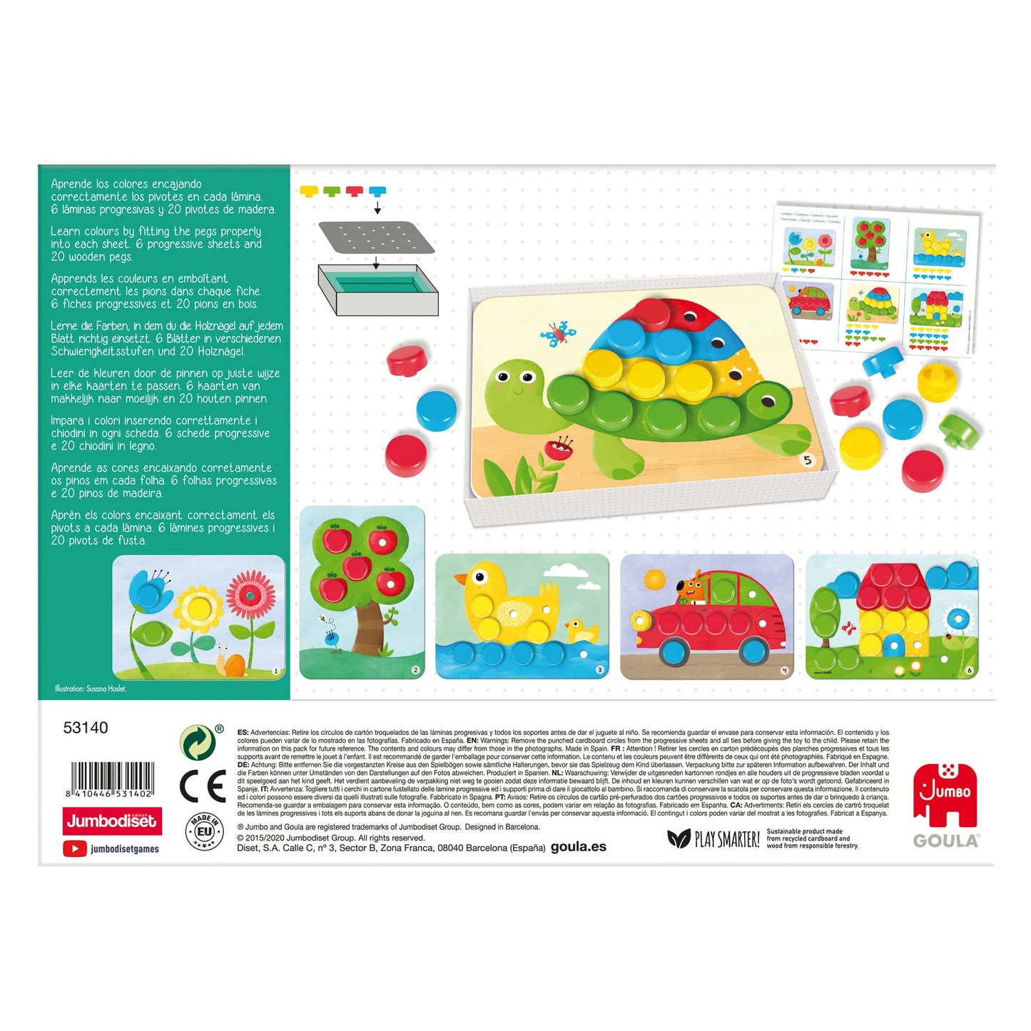 Goula Jumbo Spiele D53140 - Baby Color - Jucărie din lemn pentru copii - De la 2 ani