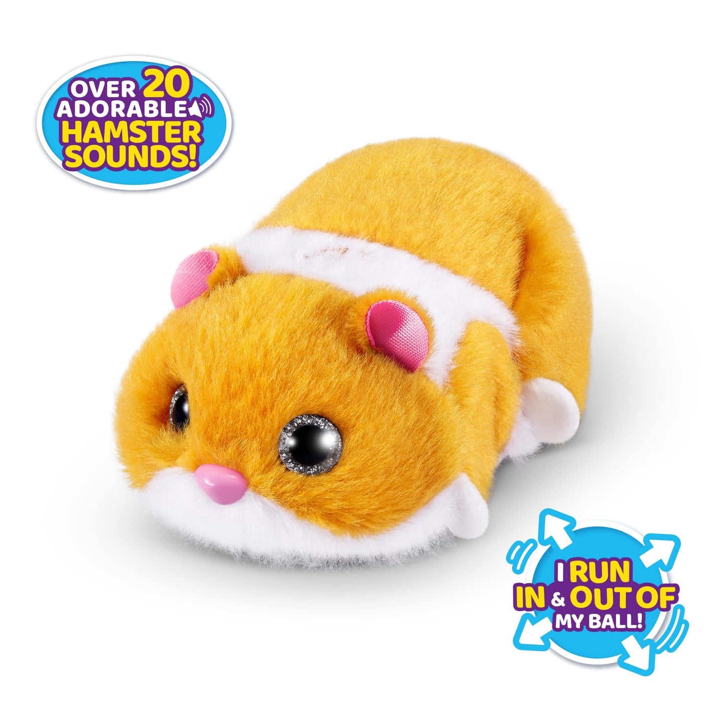 Hamster Mania Pets Alive von ZURU, Hamster Portocalie, Jucărie Interactivă, Sunete 20+, Animal de Companie Electronic
