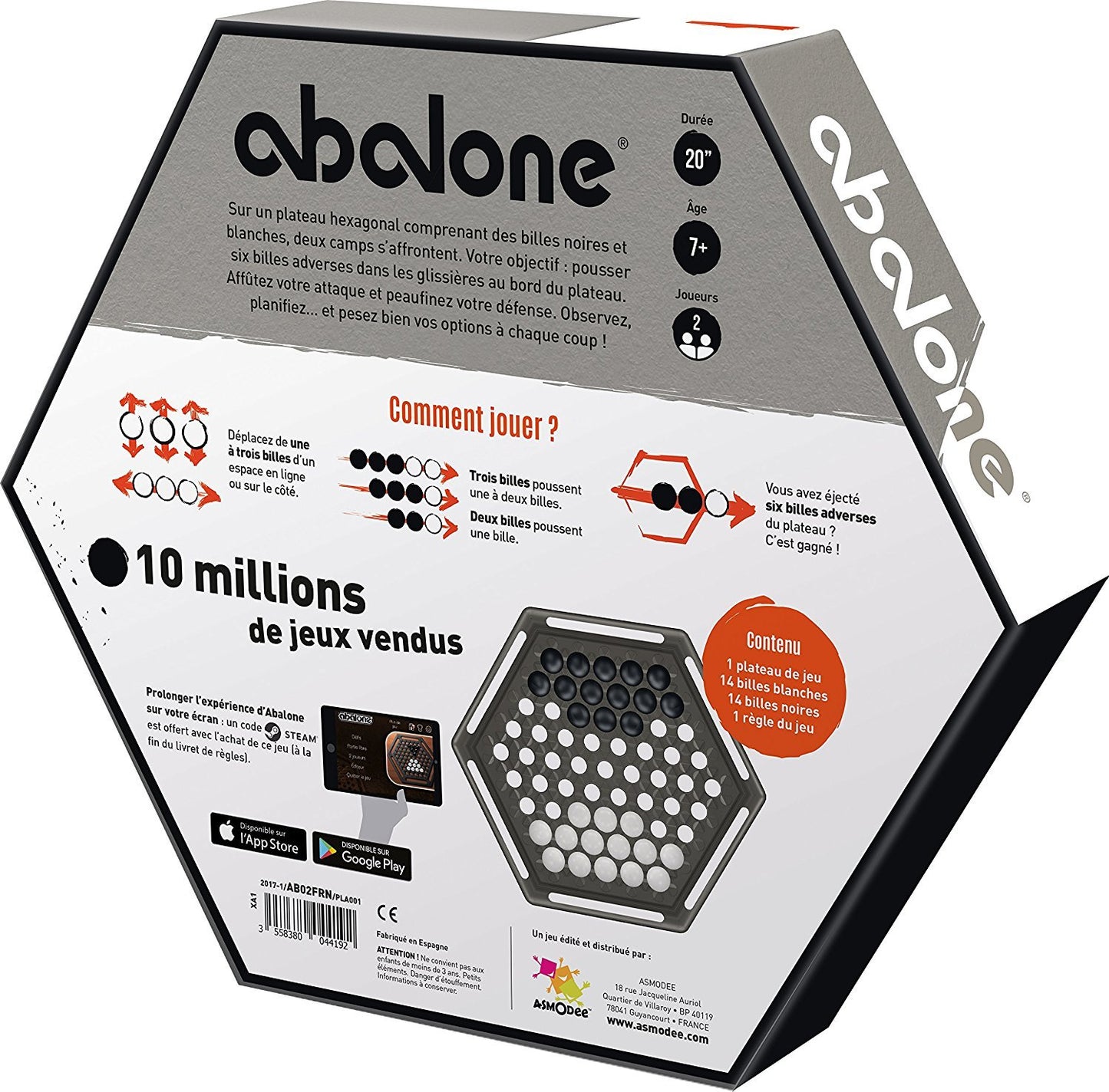 Asmodee – AB02FRN – Joc Abalone (versiunea în limba franceză)