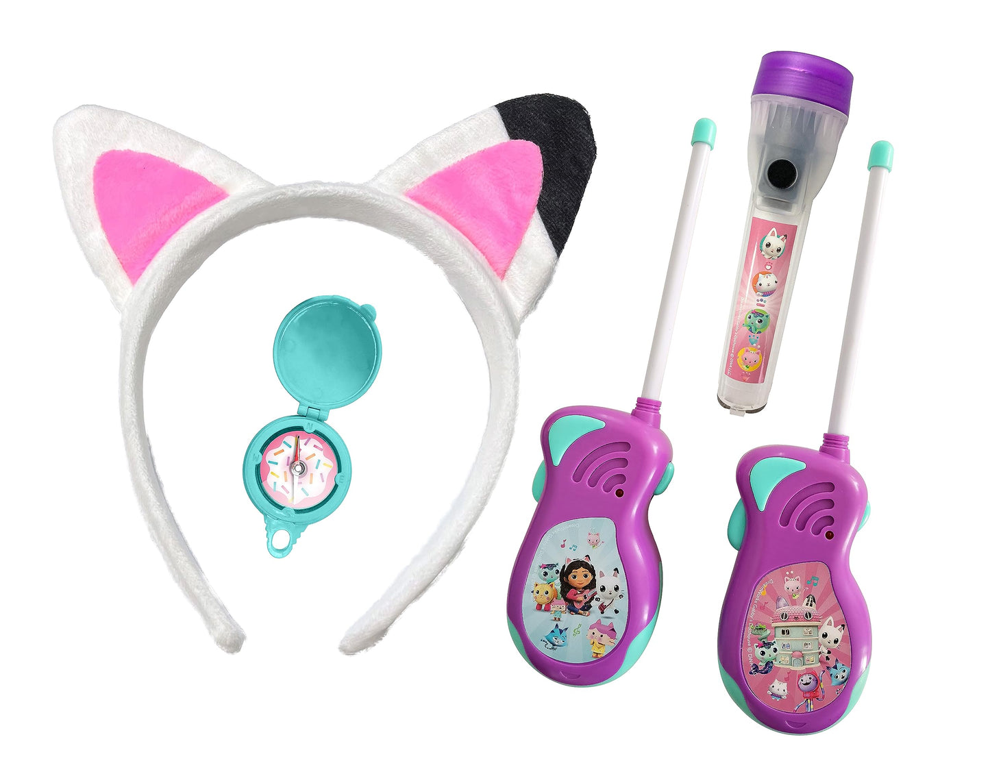 Set de Aventuri Gabby's Dollhouse Walkie talkie, urechi de pisica, busola si lanterna