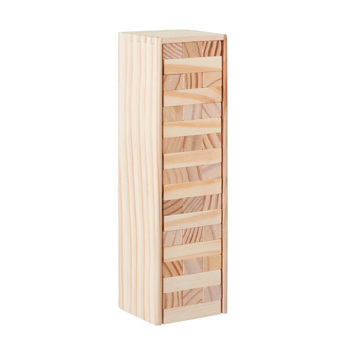 Tumble Turn din lemn Relaxdays, 54 blocuri pentru stivuit, joc amuzant pentru copii și adulți, jucărie din lemn, natur, 27 x 8 x 7 cm