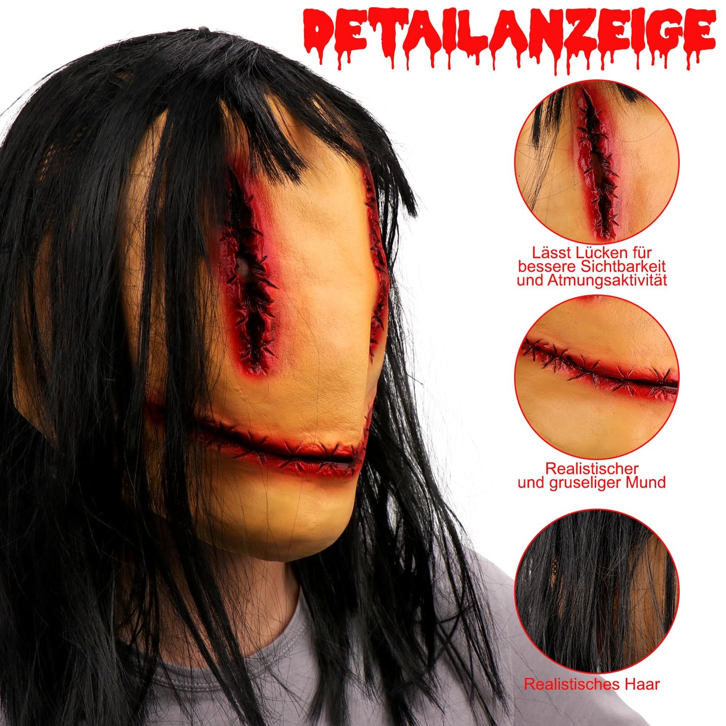 SelfTek Mască Horror Fantomă din Latex Halloween