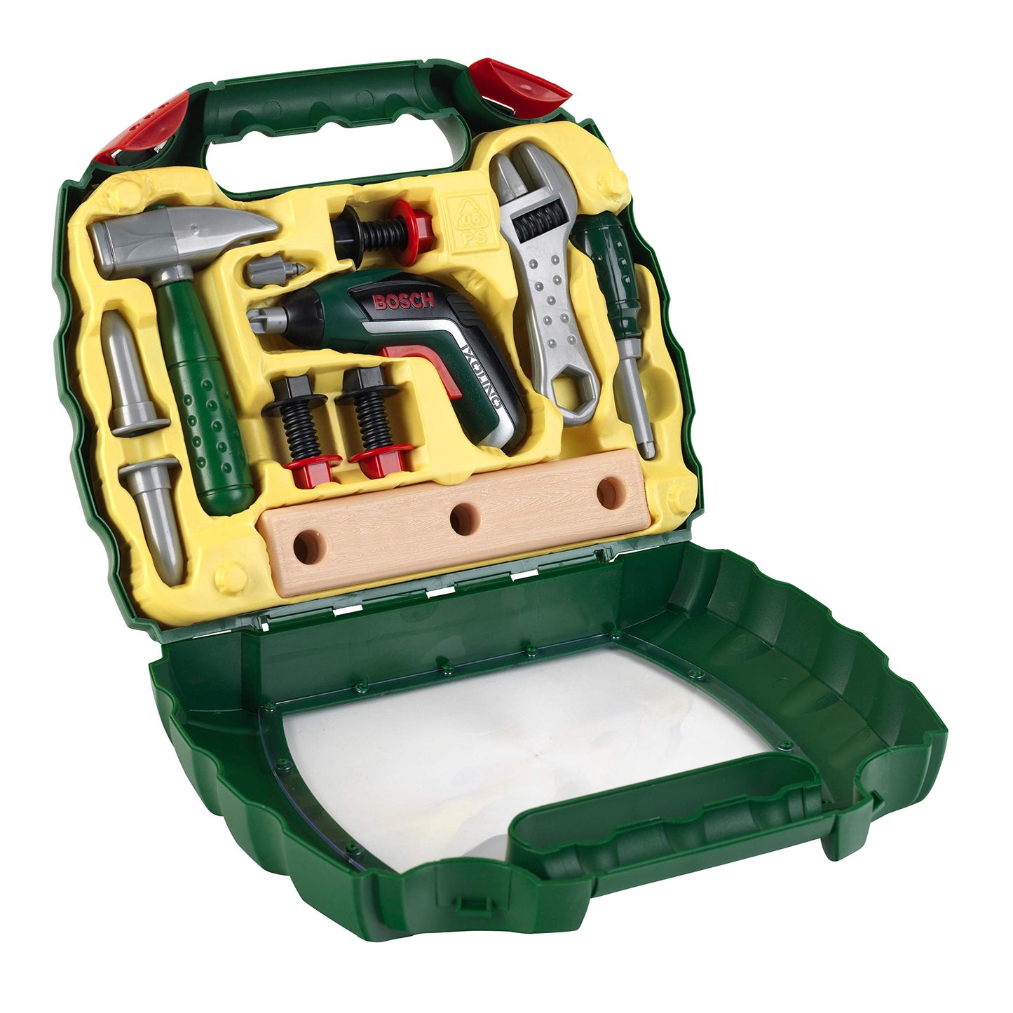 Theo Klein 8394 Bosch| Trusa de scule cu surubelnita electrica, ciocan, cheie și multe altele| Dimensiuni: 26,6 cm x 32 cm x 8,8 cm | Jucărie pentru copii de la 3 ani