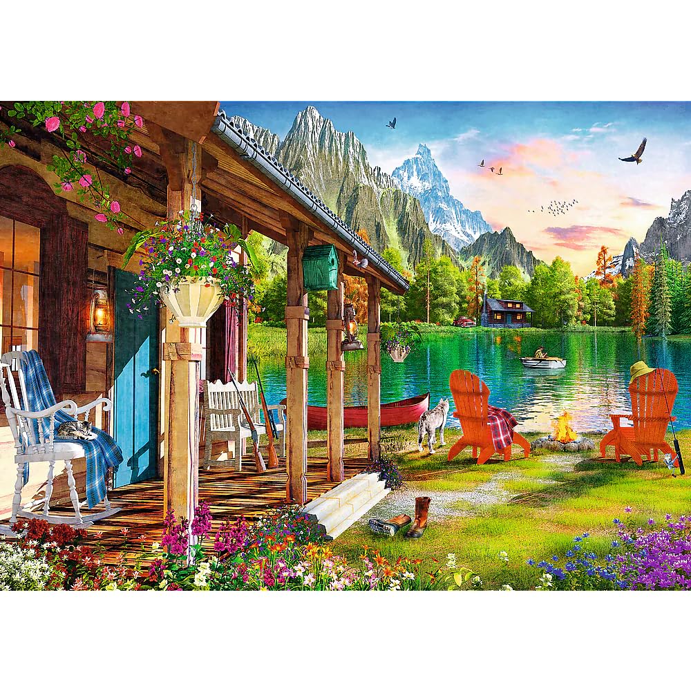 Trefl - Cabana în Muntii 500 Piese, Puzzle pentru Adulți și Copii de la 10 Ani, Colorat