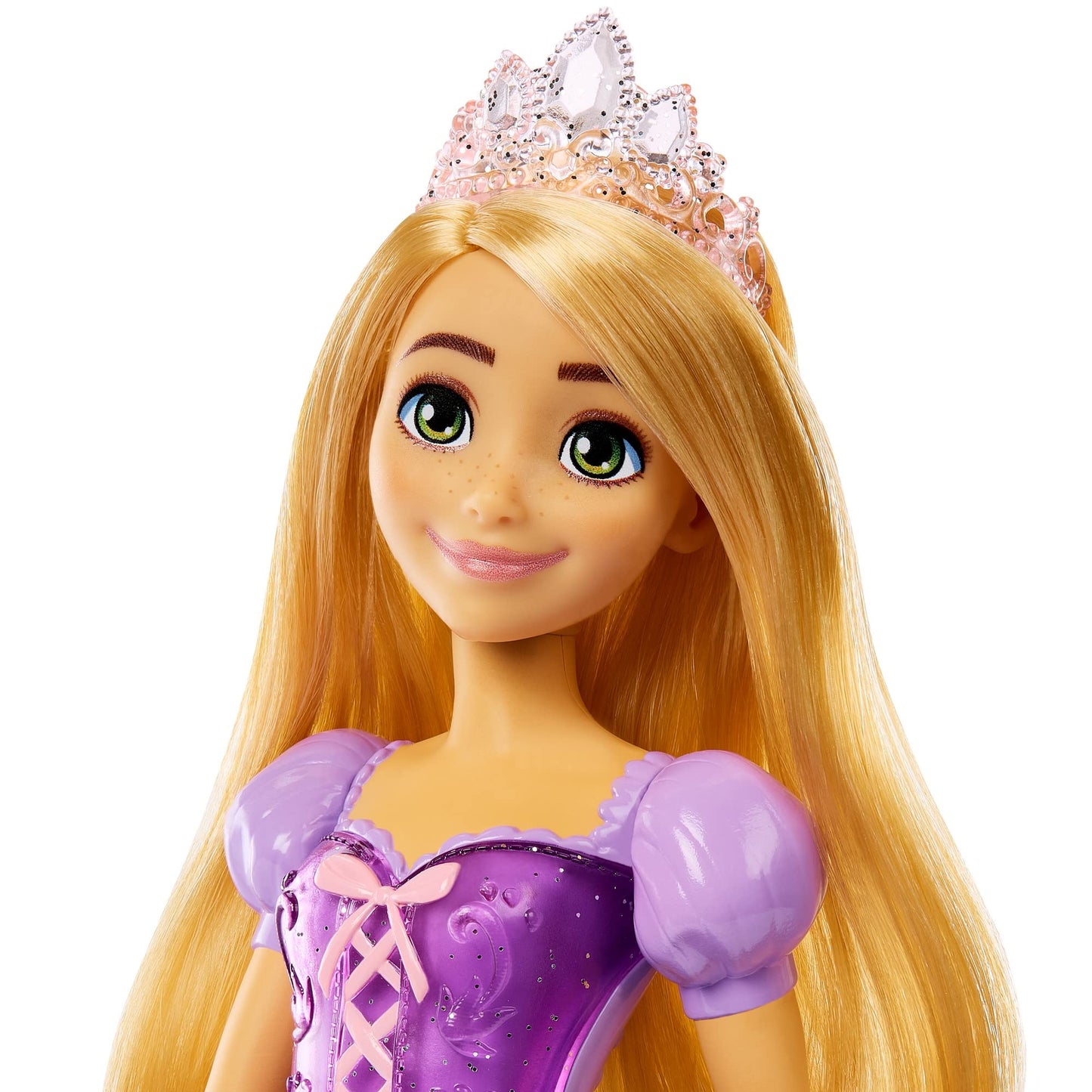 Mattel Disney Rapunzel Păpușă cu păr lung de aranjat, mobilă, cu pantofi detașabili și diademă, jucărie de la 3 ani