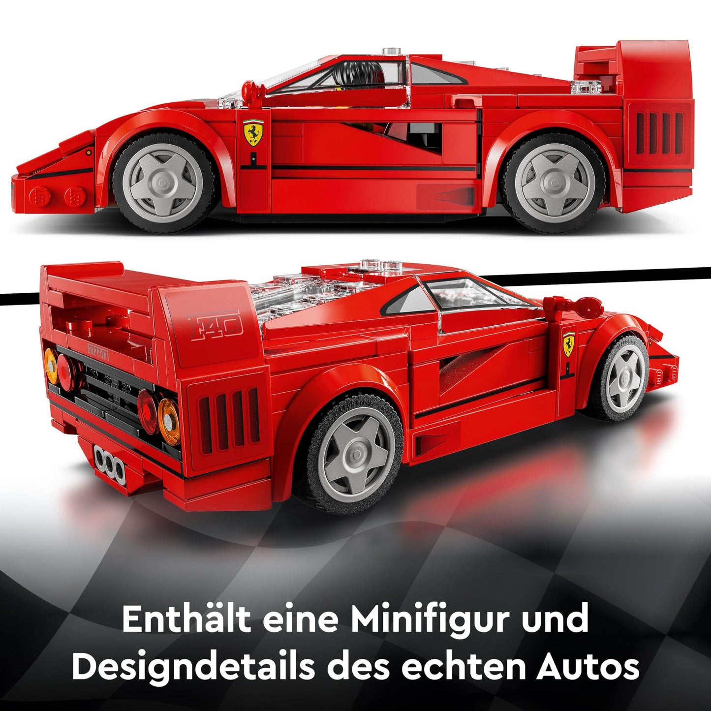 LEGO Speed Champions Ferrari F40, set de construcție cu mașină de jucărie și figurina șofer, cadou pentru copii 76934