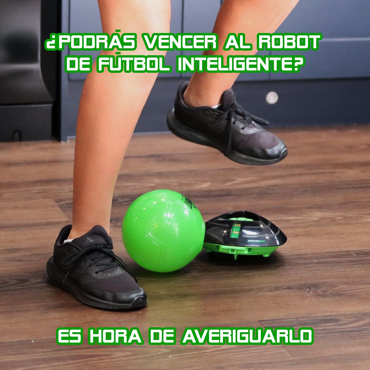 Minge Smart Soccer Bot, robot pentru interior, joc solo sau multiplayer, recomandat de la 3 ani, MR100, negru, M