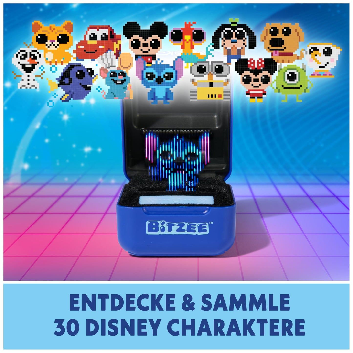 Bitzee Disney - Jucării interactive cu personaje digitale Disney și Pixar, 30 de figuri electronice virtuale care reacționează la mișcare și atingere, recomandate de la 5 ani.