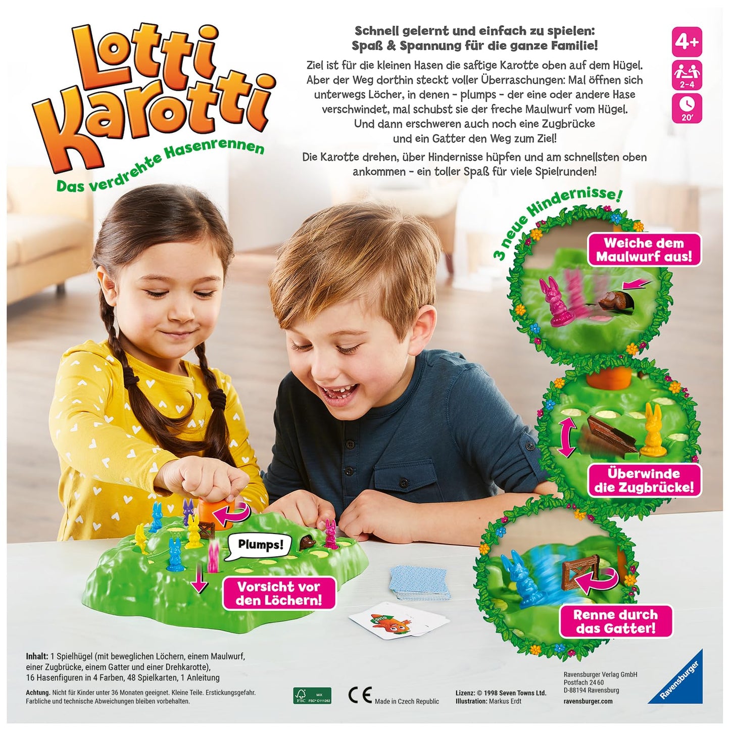 Ravensburger 22343 Joc de societate Lotti Karotti cursă pentru 2-4 jucători de la 4 ani