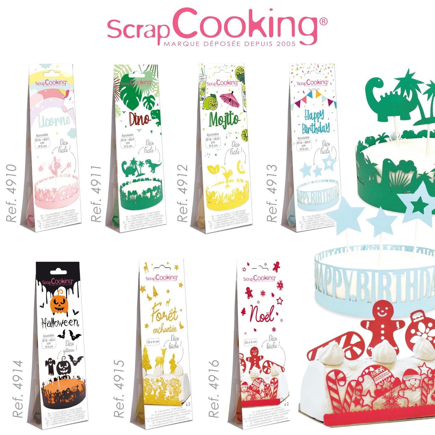 Set de decorare ScrapCooking 4916 pentru torturi, prăjituri, deserturi și petreceri de naștere