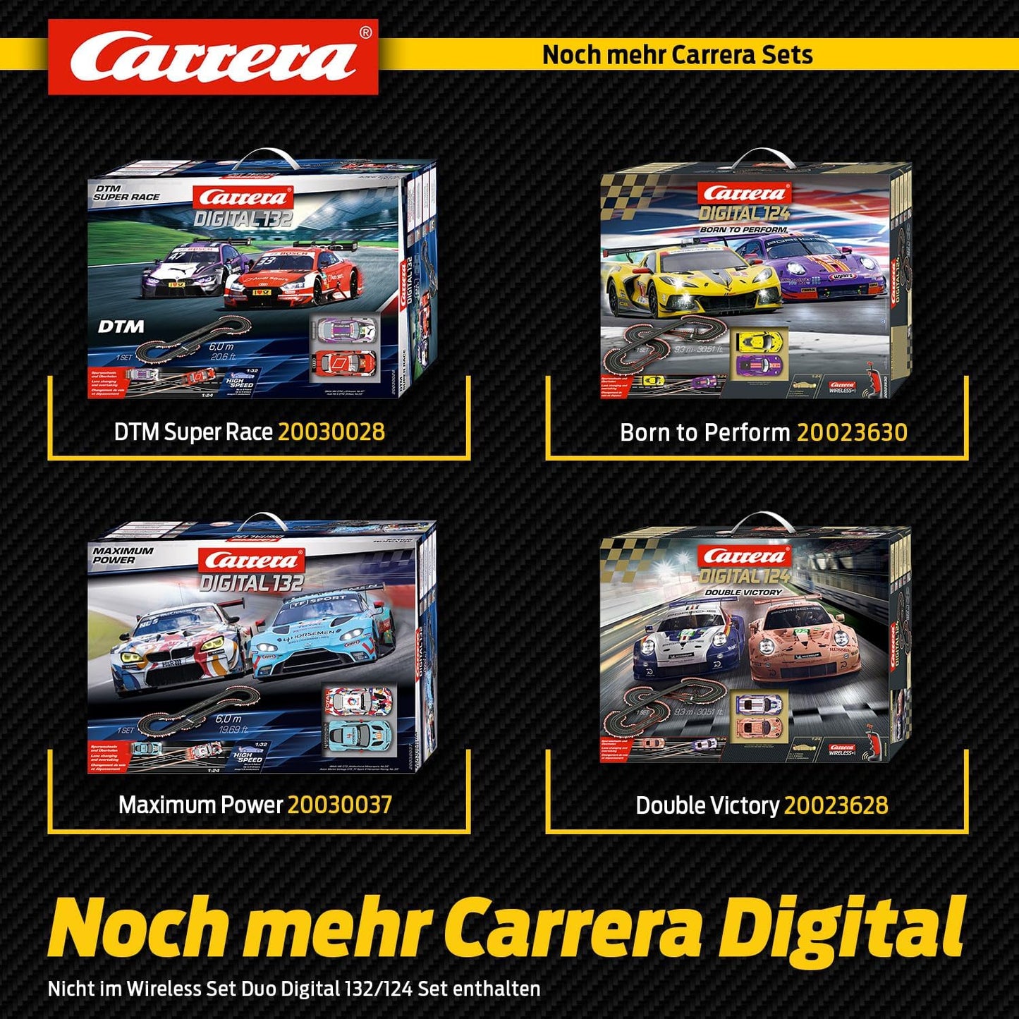 Set Carrera Wireless Duo Digital 132/124 Pista de Curse | Controler Wireless 2,4 GHz cu 15 m Rază de Acțiune | Conducere Fără Interferențe | Baterie Lithium Polymer | Compatibil cu Carrera DIGITAL 124 & 132