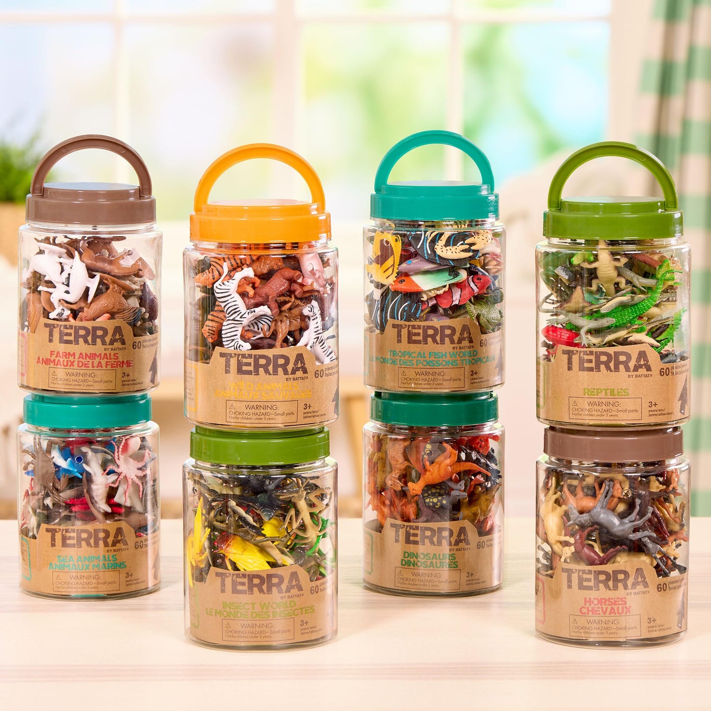 Terra by Battat – Set de 60 Piese dinozauri – 12 miniaturi realiste – tiranosaur, brontosaur, triceratops și altele – 3 ani +