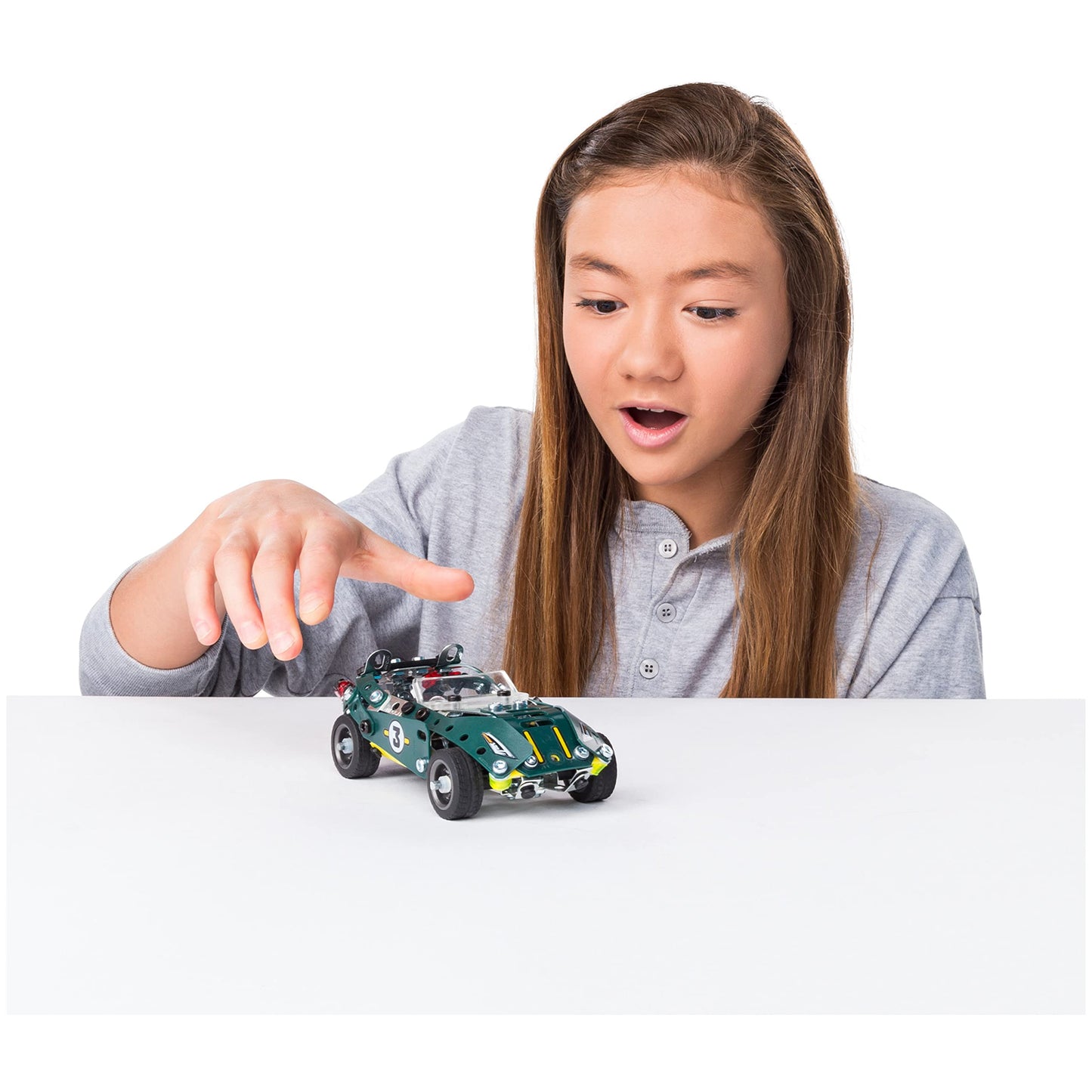 MECCANO Erector 5 în 1 Kit de Construcție Roadster cu Împingere, pentru vârste de 8 ani și peste, Jucărie Educațională STEM