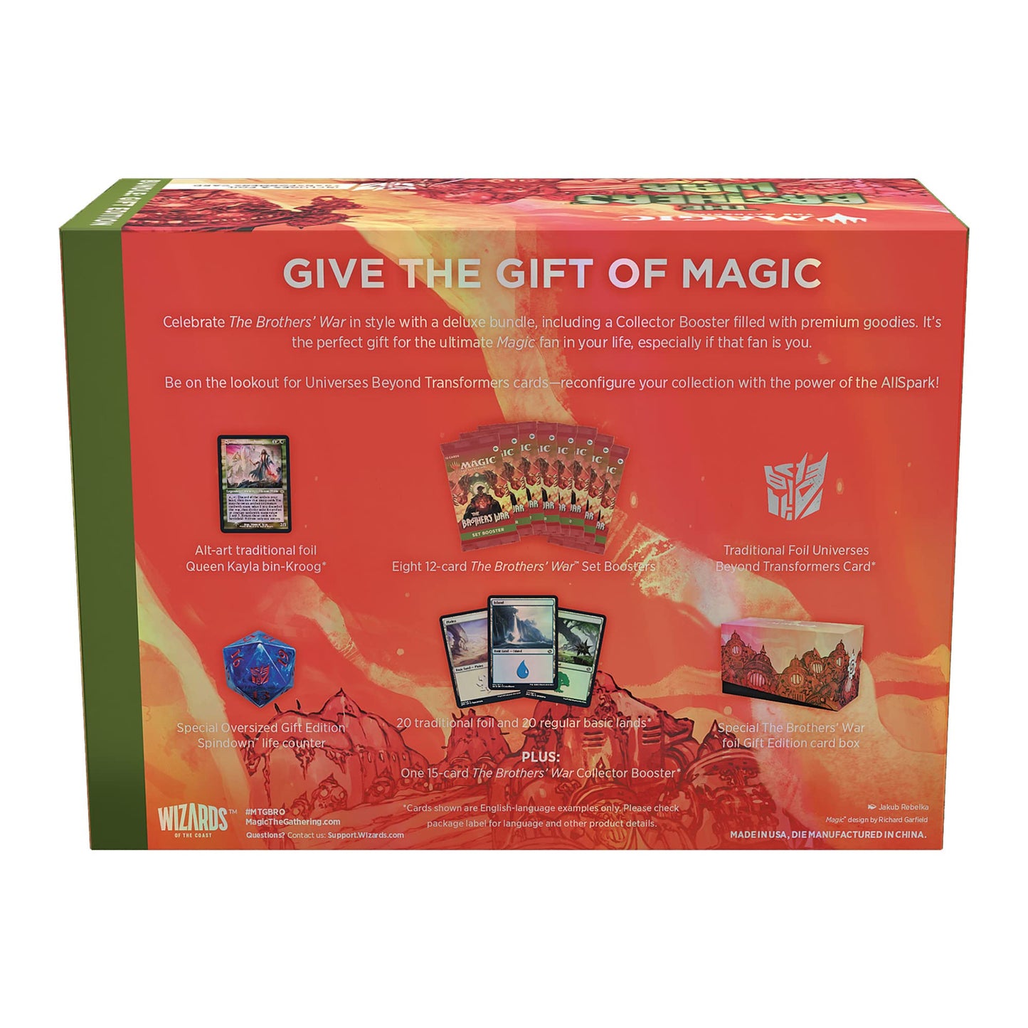 The Brothers War Bundle - Magic the Gathering, 8 Boostere Set, 1 Booster Colecționar, Accesorii (Versiune în Engleză), D03140000, recomandat de la 13 ani.