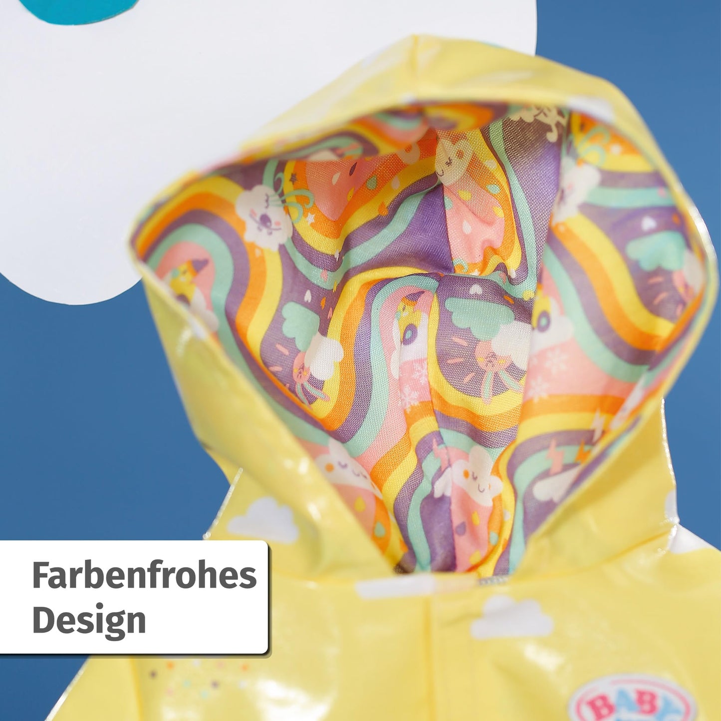Costum Deluxe Regen pentru BABY born cu impermeabil, pantaloni de ploaie și cizme din cauciuc pentru păpuși de 43 cm, 836460 Zapf Creation