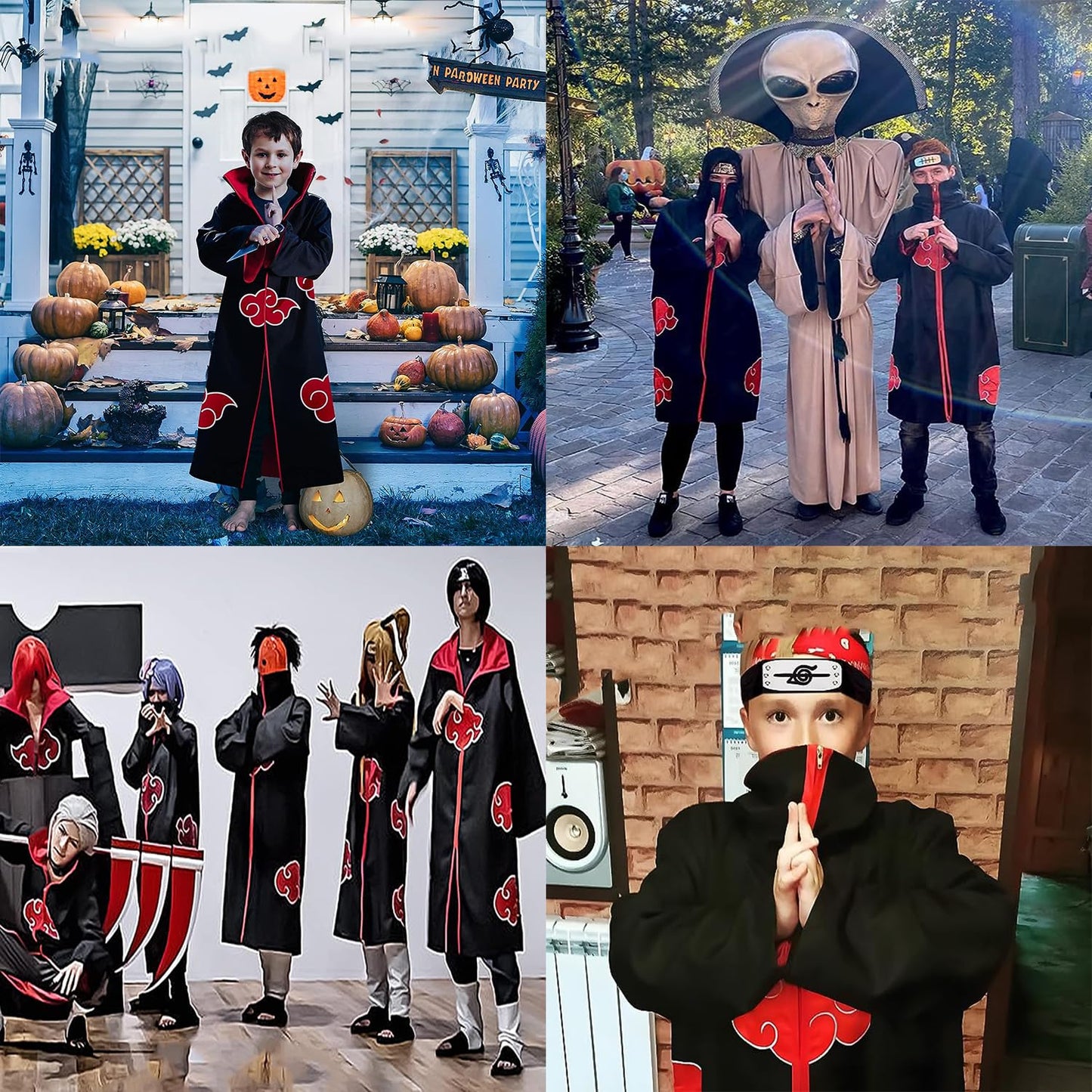 JMOCD Akatsuki Uchiha Itachi Mantou Cosplay Unisex pentru Copii și Adulți pentru Halloween și Crăciun (M)