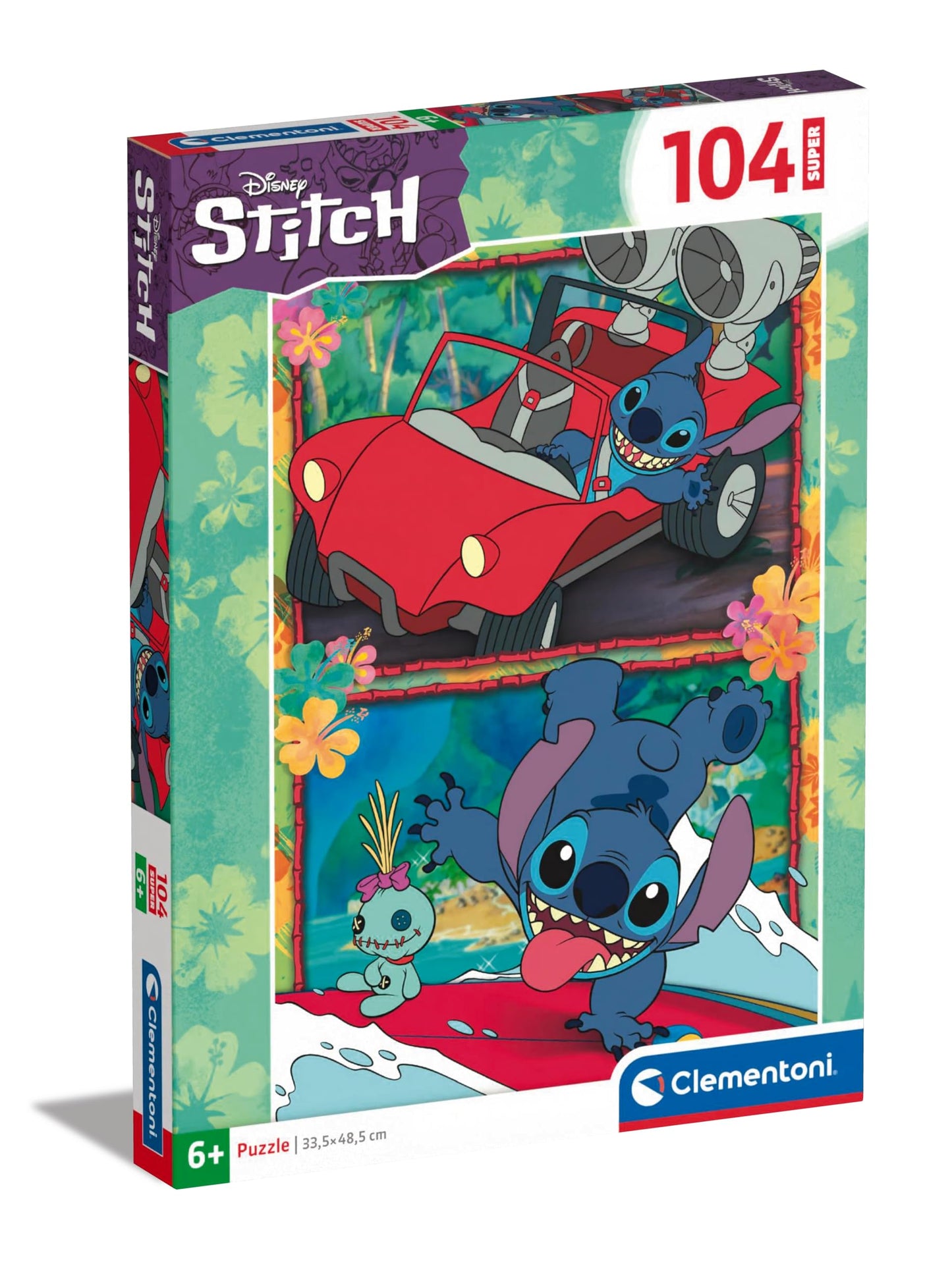 Clementoni - Disney Stitch Supercolor - Puzzle cu 104 Piese pentru Copii de 6 Ani